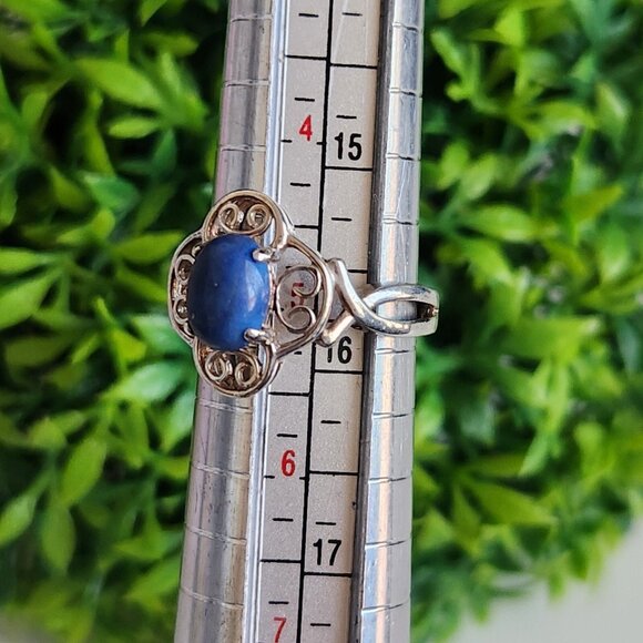 925 Sterling Silver Lapis Lazuli Antique Ring - Picture 4 of 4